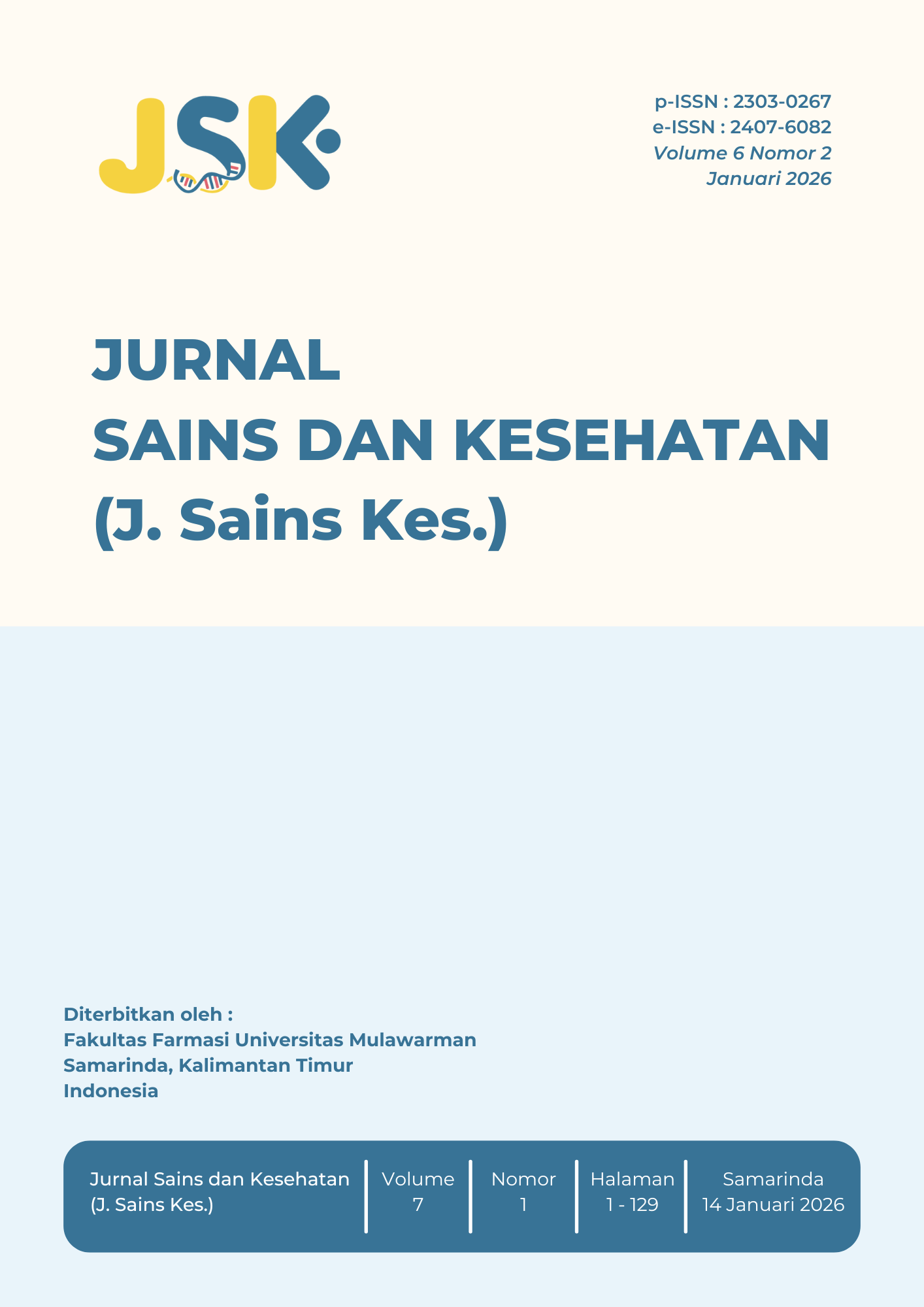 					View Vol. 7 No. 1 (2026): J. Sains Kes.
				